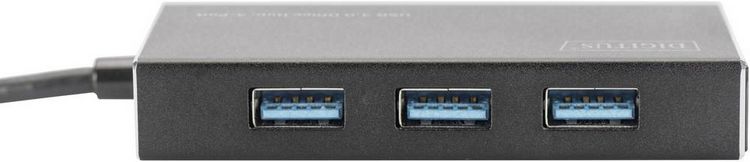 Produktbild: Digitus DA-70240-1 USB-Hub 4 Port USB-A USB 3.0 5 GBit/s mit Aluminiumgeh&auml;use Schwarz DA-70240-1