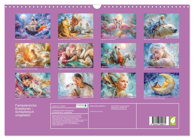 Produktbild: Fantasiereiche Kreationen - Sch&ouml;pferisch umgesetzt (Wandkalender 2026 DIN A3 quer), CALVENDO Monatskalender