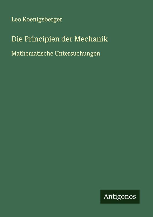 Produktbild: Die Principien der Mechanik