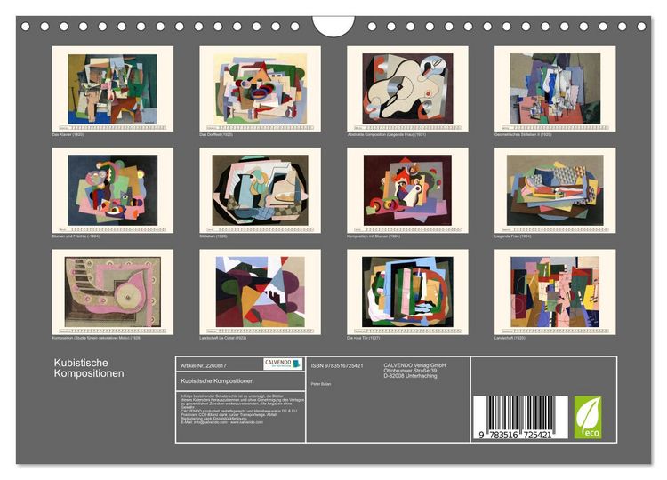 Produktbild: Kubistische Kompositionen (Wandkalender 2026 DIN A4 quer), CALVENDO Monatskalender