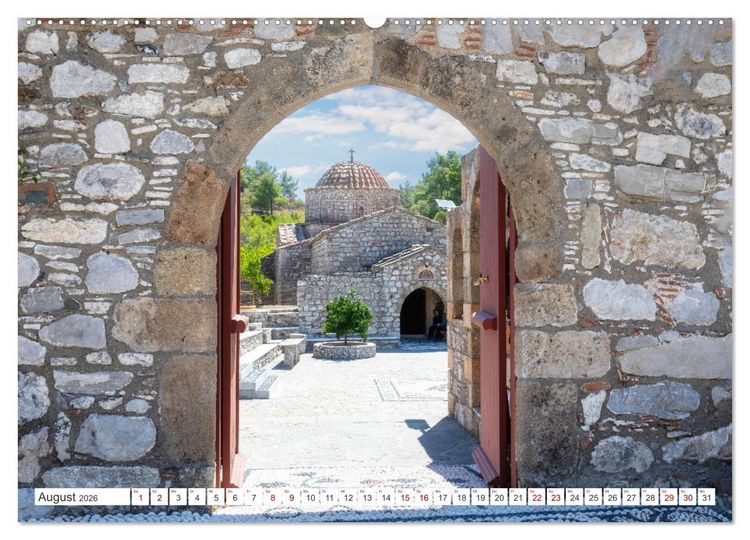 Produktbild: Rhodos und Symi, Perlen in der &Auml;gis (hochwertiger Premium Wandkalender 2026 DIN A2 quer), Kunstdruck in Hochglanz