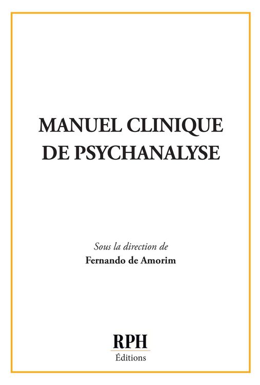 Produktbild: Manuel clinique de psychanalyse