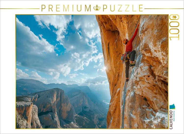 Produktbild: CALVENDO Puzzle Felsenfest: Leidenschaft im Aufstieg - Freeclimbing | 1000 Teile Lege-Gr&ouml;&szlig;e 64x48cm Foto-Puzzle f&uuml;r gl&uuml;ckliche Stunden