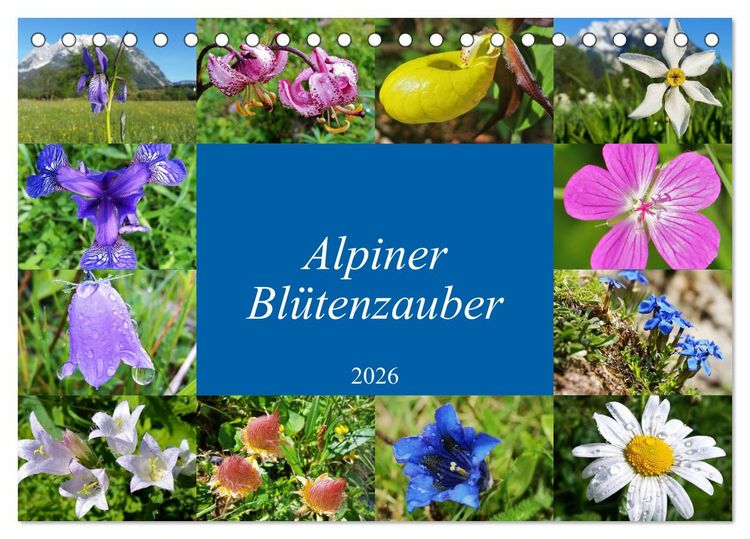 Produktbild: Alpiner Bl&uuml;tenzauber (Tischkalender 2026 DIN A5 quer), CALVENDO Monatskalender