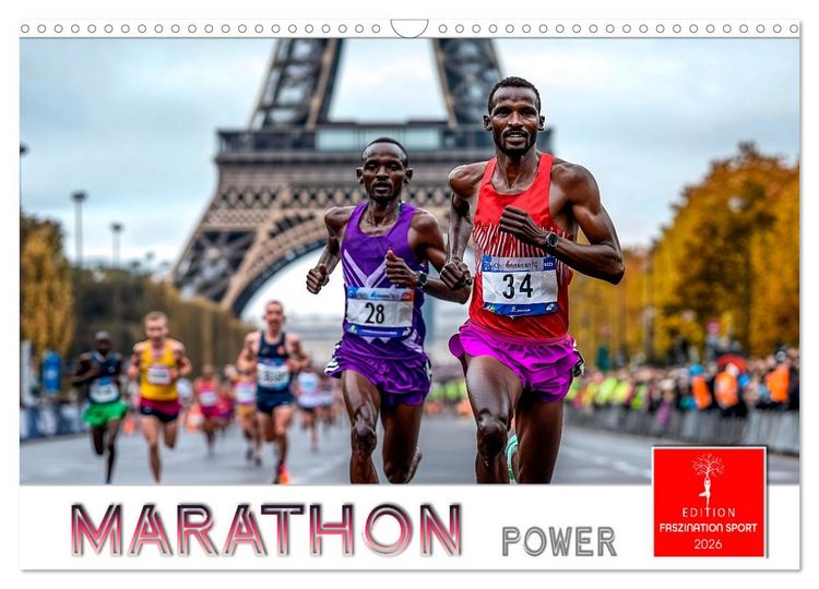 Produktbild: Marathon Power (Wandkalender 2026 DIN A3 quer), CALVENDO Monatskalender