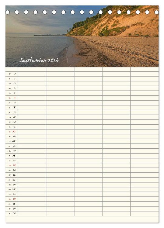 Produktbild: R&uuml;gen - Urlaubsparadies an der Ostsee - Familienplaner (Tischkalender 2026 DIN A5 hoch), CALVENDO Monatskalender
