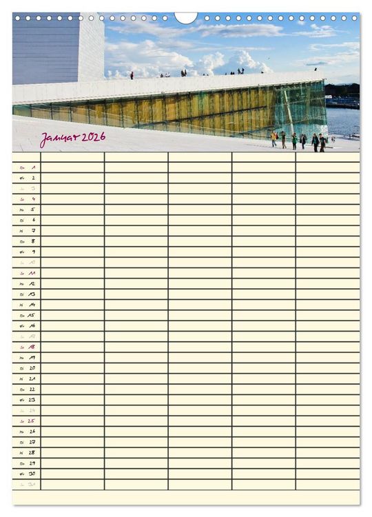 Produktbild: Familienplaner Norwegen (Wandkalender 2026 DIN A3 hoch), CALVENDO Monatskalender