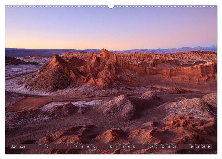 Produktbild: Atacama: Karge W&uuml;ste, m&auml;chtige Vulkane und farbenpr&auml;chtige Lagunen (hochwertiger Premium Wandkalender 2026 DIN A2 quer), Kunstdruck in Hochglanz