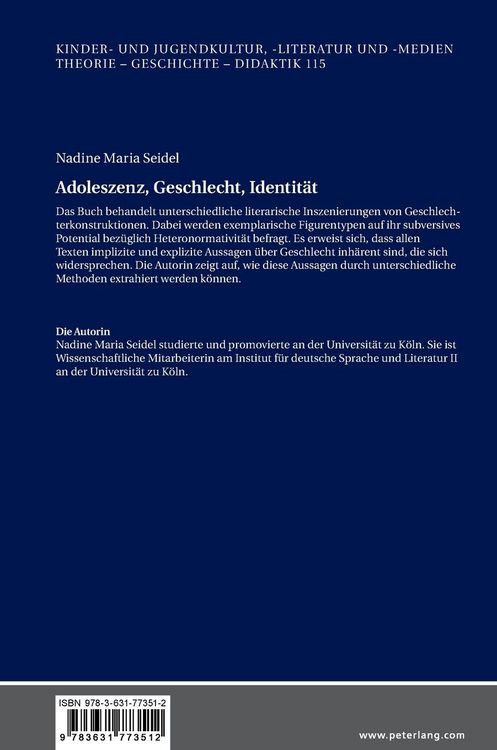 Produktbild: Adoleszenz, Geschlecht, Identit&auml;t