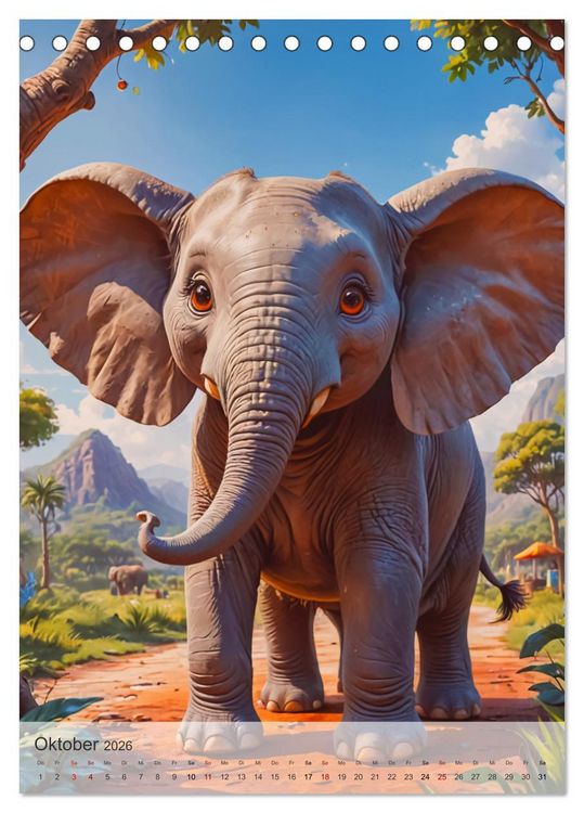 Produktbild: Wild und Knuffig &ndash; Knuddelsafari durch Afrika (Tischkalender 2026 DIN A5 hoch), CALVENDO Monatskalender