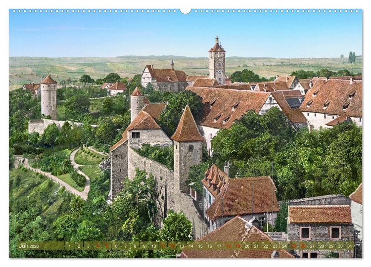 Produktbild: Rothenburg ob der Tauber um das Jahr 1900 &ndash; Fotos neu koloriert (hochwertiger Premium Wandkalender 2026 DIN A2 quer), Kunstdruck in Hochglanz