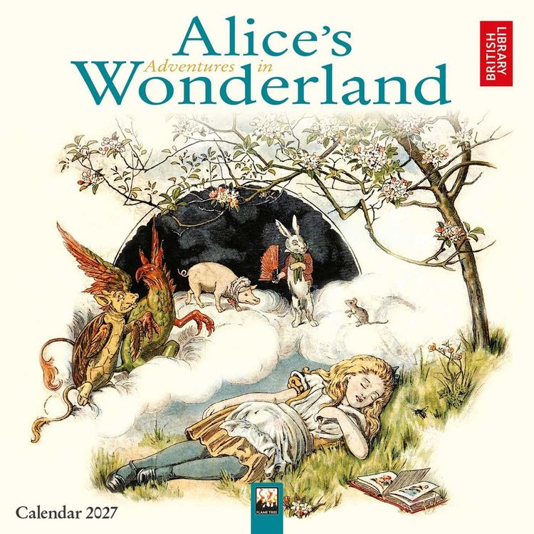 Produktbild: British Library: Alice's Adventures in Wonderland Mini Wall Calendar 2027 (Art Calendar)