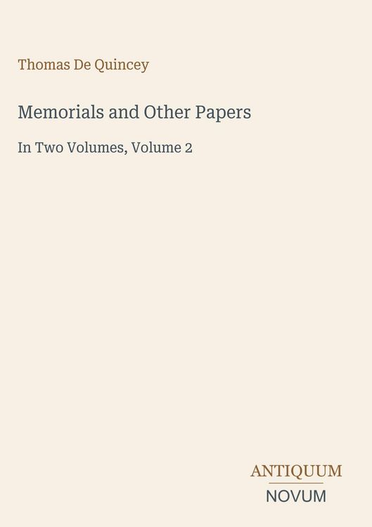 Produktbild: Memorials and Other Papers