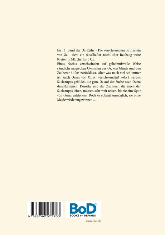 Produktbild: Die verschwundene Prinzessin von Oz - Die Oz-B&uuml;cher Band 11