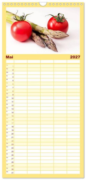 Produktbild: Familienplaner 2027 - Kulinarische Kompositionen mit 5 Spalten (Wandkalender, 21 x 45 cm) CALVENDO