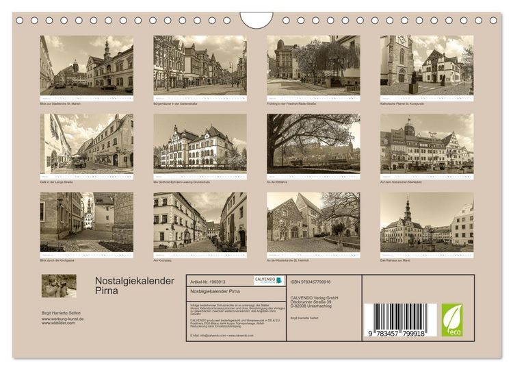 Produktbild: Nostalgiekalender Pirna (Wandkalender 2026 DIN A4 quer), CALVENDO Monatskalender