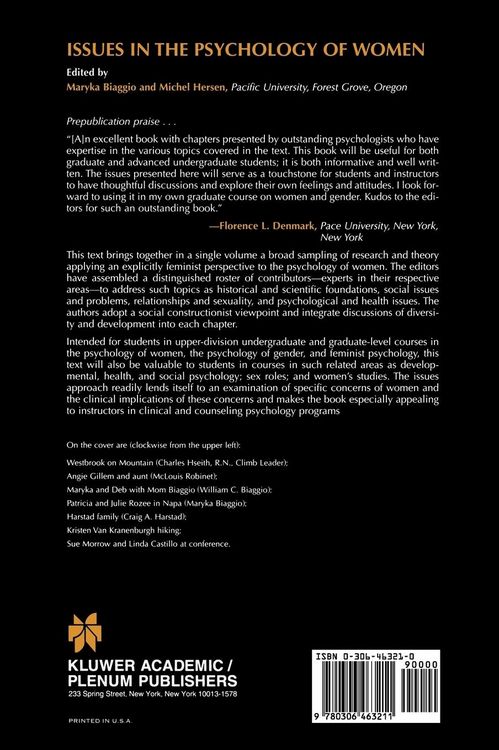 Produktbild: Issues in the Psychology of Women