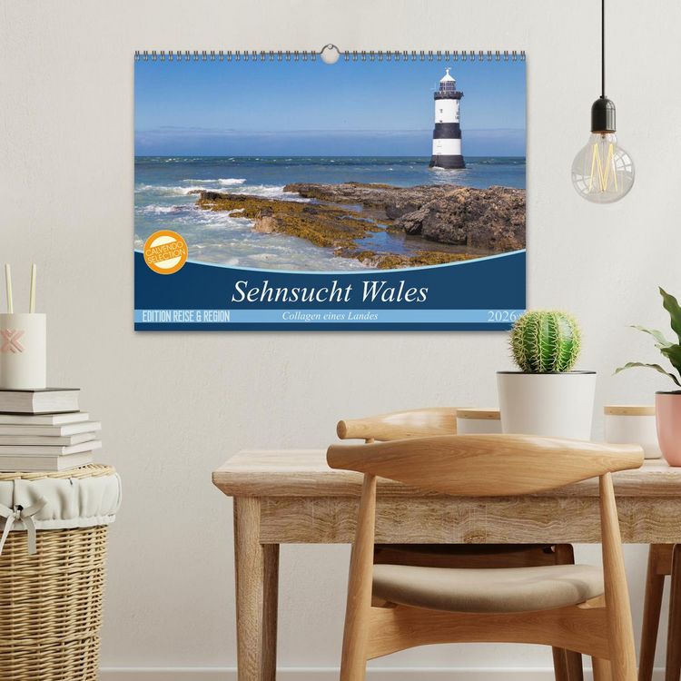 Produktbild: Sehnsucht Wales - Collagen eines Landes (Wandkalender 2026 DIN A3 quer), CALVENDO Monatskalender