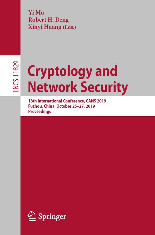 Produktbild: Cryptology and Network Security