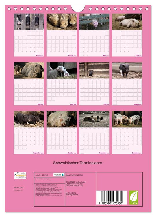 Produktbild: Schweinischer Terminplaner (Wandkalender 2026 DIN A4 hoch), CALVENDO Monatskalender