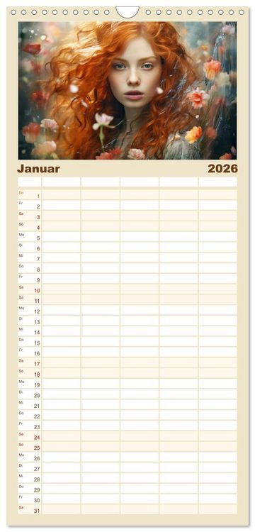 Produktbild: Familienplaner 2026 - M&auml;rchenhafte Fabelfrauen mit 5 Spalten (Wandkalender, 21 x 45 cm) CALVENDO