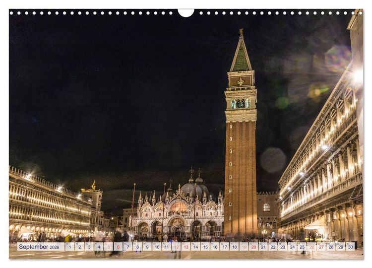 Produktbild: Stilles Venedig wenn es Nacht wird (Wandkalender 2026 DIN A3 quer), CALVENDO Monatskalender