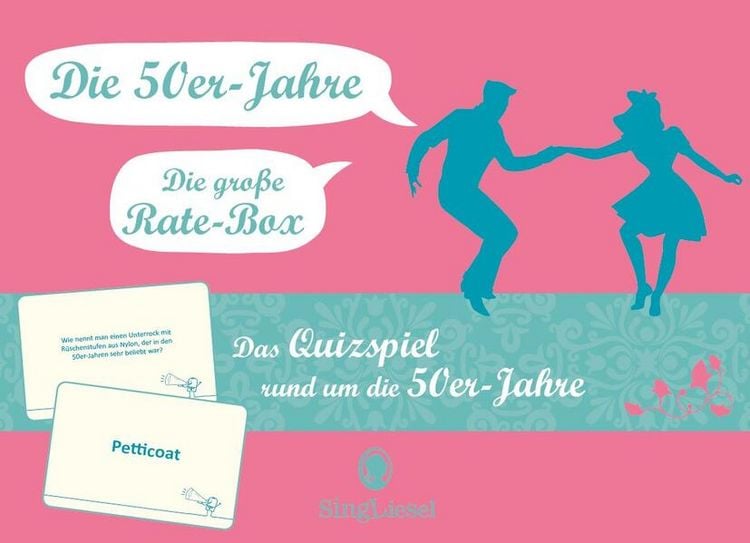 Produktbild: Das 50er-Jahre-Quiz. Das gro&szlig;e Quiz-Spiel f&uuml;r Senioren rund um die 50er. Spiele-Box mit 100 Karten. Spiel und Ged&auml;chtnistraining f&uuml;r Senioren.