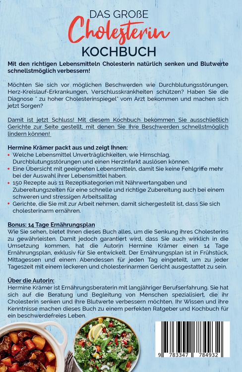 Produktbild: Das gro&szlig;e Cholesterin Kochbuch - Mit 150 leckeren & gesunden Rezepten zur Senkung des Cholesterinspiegels.