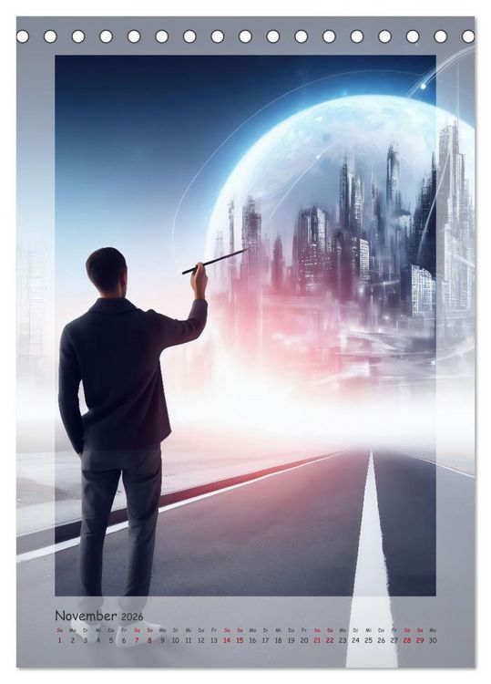 Produktbild: Entdecke die Zukunft - Future World mit KI (Tischkalender 2026 DIN A5 hoch), CALVENDO Monatskalender