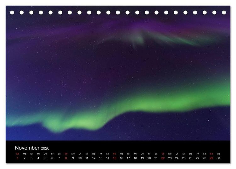 Produktbild: Nordlichter (Tischkalender 2026 DIN A5 quer), CALVENDO Monatskalender