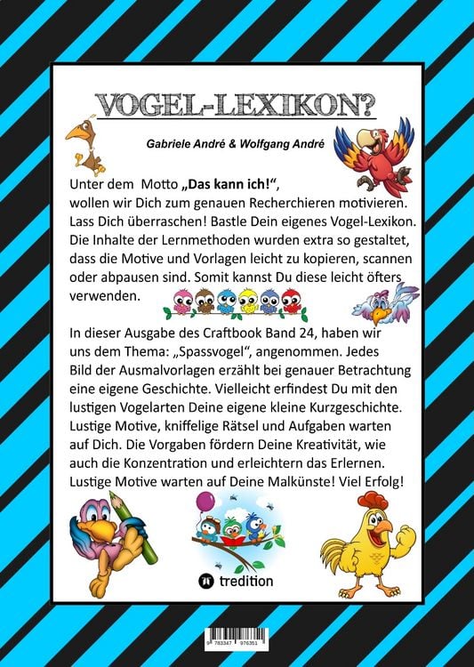 Produktbild: Craftbook - Tolle Ausmalmotive - Spannendes Fang den Wurm Spiel - R&auml;tsel - Bunte Farb Vorgaben - Lustige V&ouml;gel