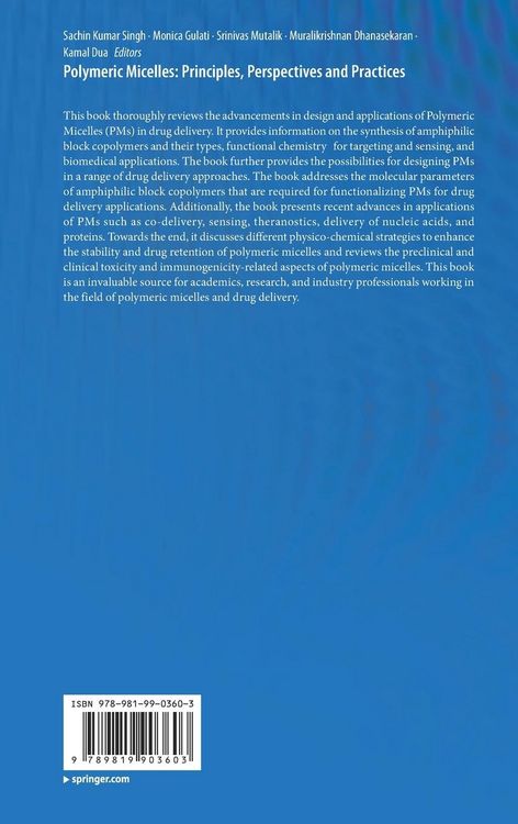 Produktbild: Polymeric Micelles: Principles, Perspectives and Practices