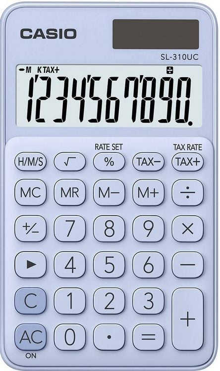Produktbild: Casio SL-310UC-LB Taschenrechner Hellblau Display (Stellen): 10 solarbetrieben, batteriebetrieben (B x H x T) 70 x 8 x 118 mm