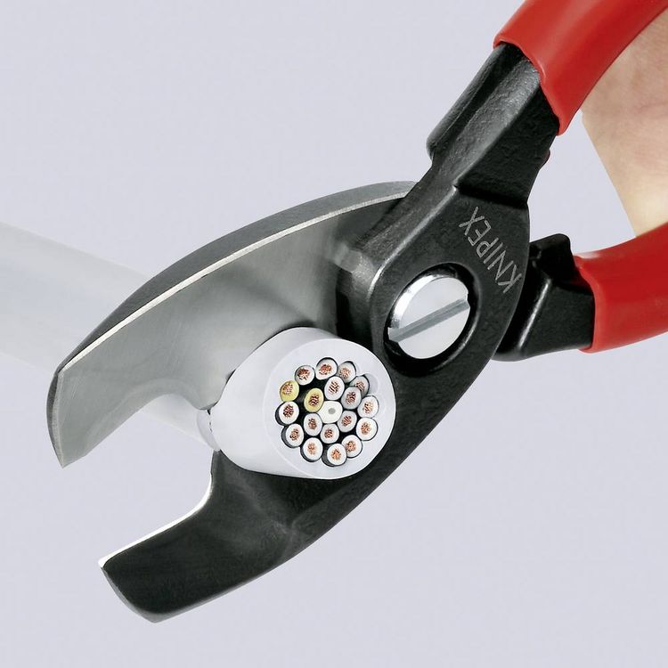 Produktbild: Knipex 95 11 200 Kabelschere Geeignet f&uuml;r (Abisoliertechnik) Alu- und Kupferkabel, ein- und mehrdr&auml;htig 20 mm 70 mm&sup2; 2