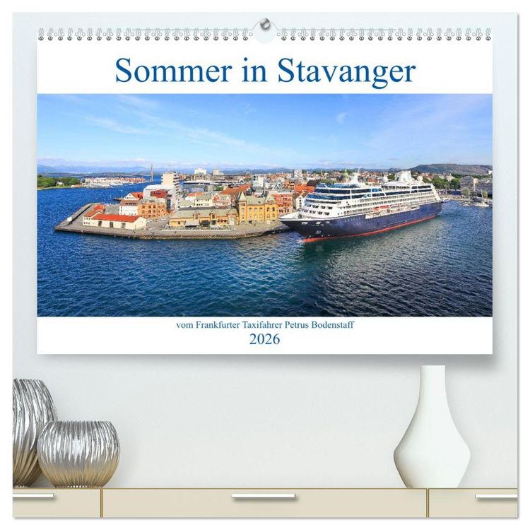 Produktbild: Sommer in Stavanger vom Frankfurter Taxifahrer Petrus Bodenstaff (hochwertiger Premium Wandkalender 2026 DIN A2 quer), Kunstdruck in Hochglanz