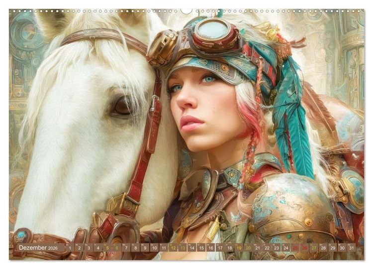 Produktbild: Dieselpunk - Portraits von Menschen und Tieren (hochwertiger Premium Wandkalender 2026 DIN A2 quer), Kunstdruck in Hochglanz