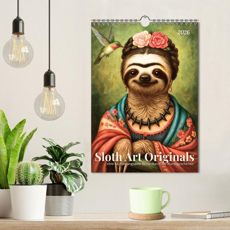 Produktbild: Sloth Art Originals ... eine faultierlangsame Reise durch die Kunstgeschichte (Wandkalender 2026 DIN A4 hoch), CALVENDO Monatskalender