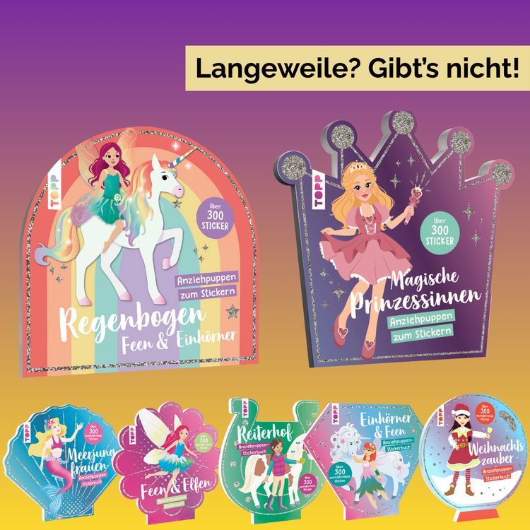 Produktbild: Stickerbuch: Anziehpuppen zum Stickern. Regenbogen-Feen und Einh&ouml;rner