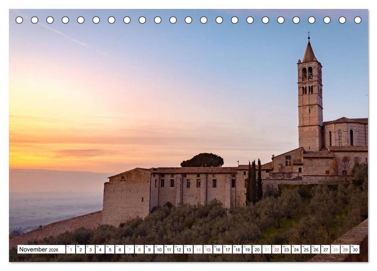 Produktbild: Assisi - Mittelalterliches Herz Italiens (Tischkalender 2026 DIN A5 quer), CALVENDO Monatskalender