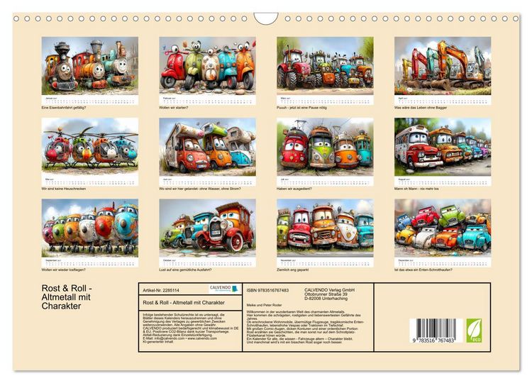 Produktbild: Rost & Roll - Altmetall mit Charakter (Wandkalender 2027 DIN A3 quer), CALVENDO Monatskalender
