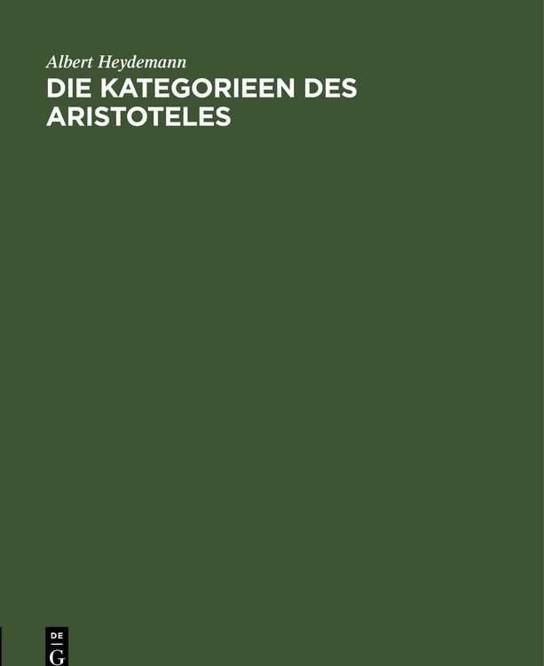 Produktbild: Die Kategorieen des Aristoteles