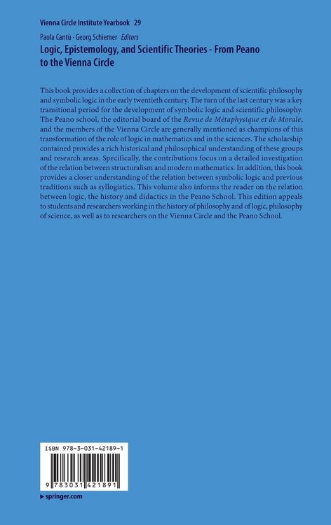Produktbild: Logic, Epistemology, and Scientific Theories - From Peano to the Vienna Circle