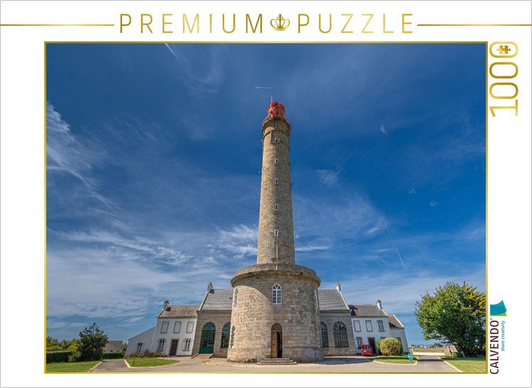 Produktbild: CALVENDO Puzzle Ein Leuchtturm vor einem blauen Himmel mit einer feinen Wolkenzeichnung | 1000 Teile Lege-Gr&ouml;&szlig;e 64x48cm Foto-Puzzle f&uuml;r gl&uuml;ckliche Stu