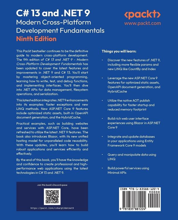 Produktbild: C# 13 and .NET 9 - Modern Cross-Platform Development Fundamentals - Ninth Edition