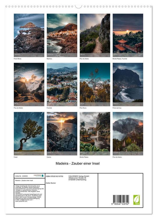 Produktbild: Madeira - Zauber einer Insel (hochwertiger Premium Wandkalender 2026 DIN A2 hoch), Kunstdruck in Hochglanz