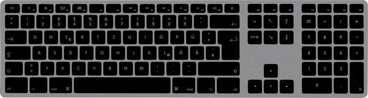Produktbild: Matias FK418DCB-DE Wireless USB-C&reg; Aluminum Keyboard for Mac Kabellos Tastatur Deutsch, QWERTZ, Mac Space Grau