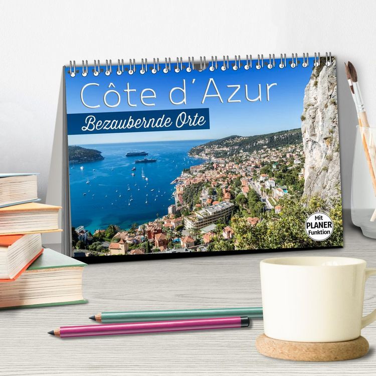 Produktbild: C&Ocirc;TE D&rsquo;AZUR Bezaubernde Orte (Tischkalender 2026 DIN A5 quer), CALVENDO Monatskalender
