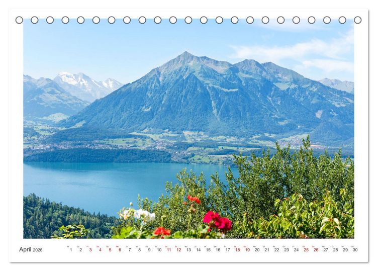 Produktbild: Unterwegs in der Schweiz: Wandern zu m&auml;rchenhaften Bergen und Seen (Tischkalender 2026 DIN A5 quer), CALVENDO Monatskalender