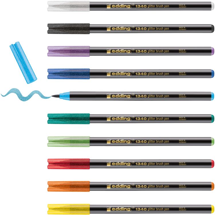 Produktbild: edding 1340 glitzer Pinselstift 10er Set
