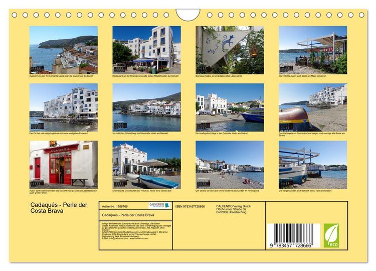 Produktbild: Cadaqu&eacute;s - Perle der Costa Brava (Wandkalender 2026 DIN A4 quer), CALVENDO Monatskalender